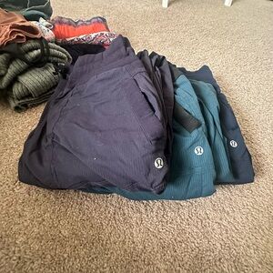 Bundle of Lululemon DANCE STUDIO Dark Purple, Blue and Teal/Black Pants